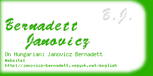 bernadett janovicz business card